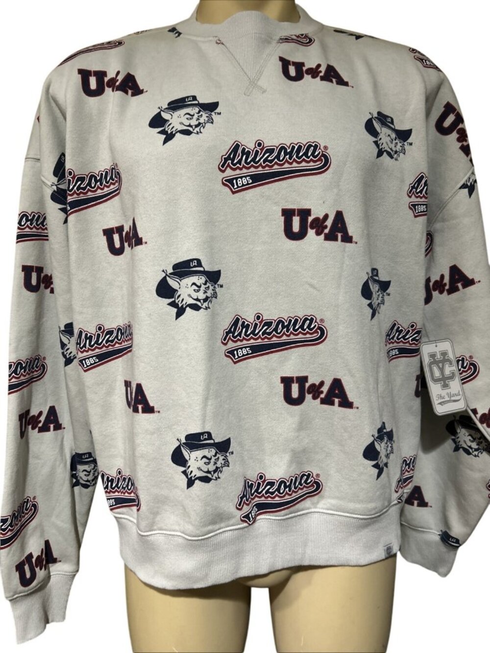 NEW Arizona Wildcats The Yard Gray Pullover Crew Neck Sweatshirt Unisex Adult L